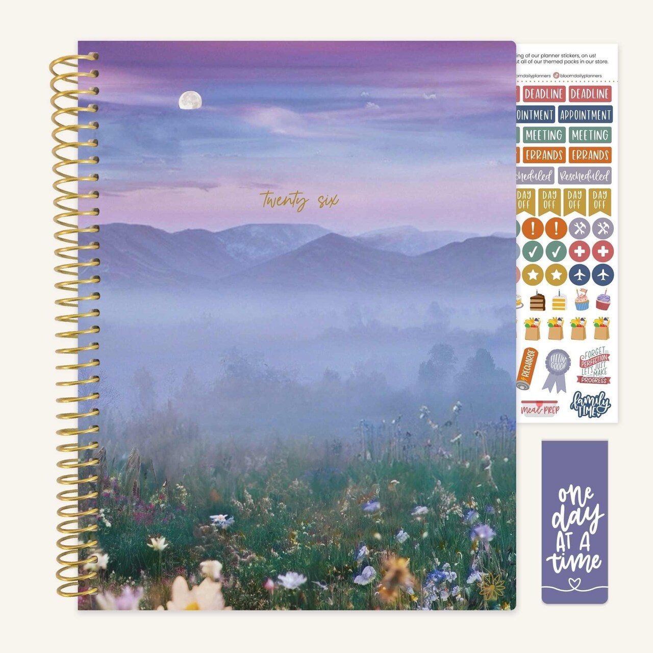 bloom daily planners 2026 Soft Cover Weekly & Monthly Planner, 8.5" x 11", Mystic Mountains